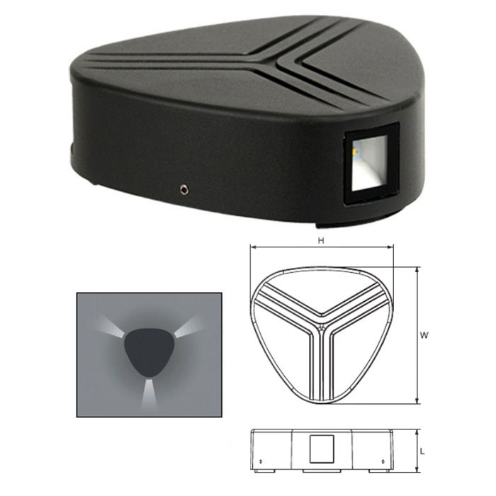 Elmark LED kültéri, falon kívüli lámpatest, sötétszürke, 480 lm, 4000-4300 K, 3x3 W termék fő termékképe