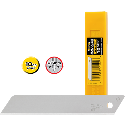 Olfa LB-SOL-10 nem tördelhető penge, ezüst színű, 18 mm, 10 db/csomag termék fő termékképe