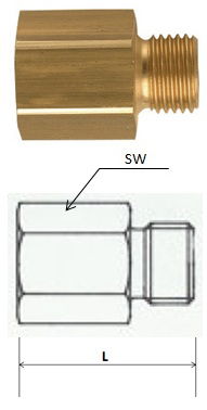 Rectus (RL21/21) G 1/2a x G 1/2i csatlakozású szűkítő karmantyú, hosszú termék fő termékképe